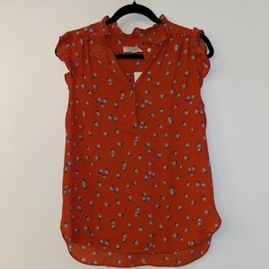 LOFT Sleeveless Red Floral Blouse *NWT* - Size M